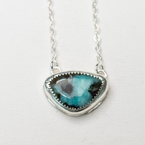 Bi-Color Amazonite Pendant Necklace