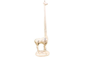 Whitewashed Cast Iron Giraffe Extra Toilet Paper Stand 19" Whitewashed Cast Iron Giraffe Extra Toilet Paper Stand 19"