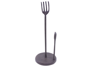Cast Iron Fork and Spoon Kitchen Paper Towel Holder 15" Cast Iron Fork and Spoon Kitchen Paper Towel Holder 15"