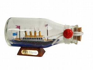Titanic Model Ship in a Glass Bottle 5" Titanic Model Ship in a Glass Bottle 5"
