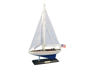 Wooden Enterprise Model Sailboat Decoration 16" Wooden Enterprise Model Sailboat Decoration 16"