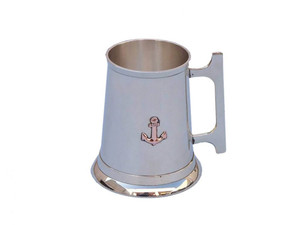 Brass Anchor Mug With Cleat Handle 5" Brass Anchor Mug With Cleat Handle 5"