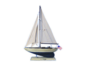 Wooden Rustic Enterprise Model Sailboat Decoration 16" Wooden Rustic Enterprise Model Sailboat Decoration 16"