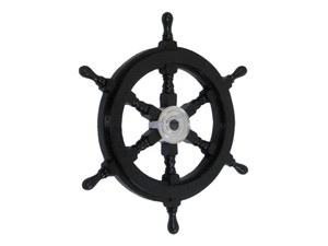 Deluxe Class Wood and Chrome Pirate Ship Steering Wheel 18" Deluxe Class Wood and Chrome Pirate Ship Steering Wheel 18"