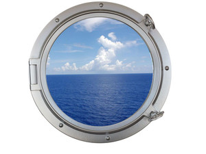 Silver Decorative Ship Porthole Window 24" Silver Decorative Ship Porthole Window 24"