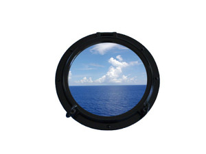 Gloss Black Decorative Ship Porthole Window 24" Gloss Black Decorative Ship Porthole Window 24"