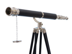 Floor Standing Chrome/Leather Galileo Telescope 65" Floor Standing Chrome/Leather Galileo Telescope 65"