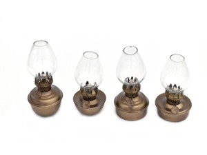 Antique Brass Table Oil Lamp 5" - Set of 4 Antique Brass Table Oil Lamp 5" - Set of 4