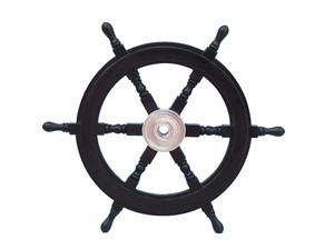 Deluxe Class Wood and Chrome Decorative Pirate Ship Steering Wheel 24" Deluxe Class Wood and Chrome Decorative Pirate Ship Steering Wheel 24"