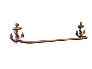Antique Brass Anchor Bath Towel Holder 28" Antique Brass Anchor Bath Towel Holder 28"
