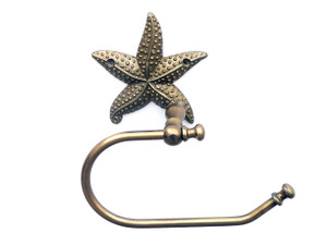 Antique Brass Starfish Hand Towel Holder 10" Antique Brass Starfish Hand Towel Holder 10"