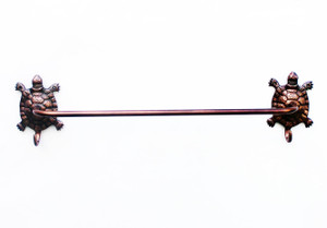 Antique Copper Turtle Bath Towel Holder 28" Antique Copper Turtle Bath Towel Holder 28"