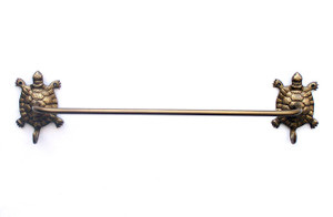 Antique Brass Turtle Bath Towel Holder 28" Antique Brass Turtle Bath Towel Holder 28"