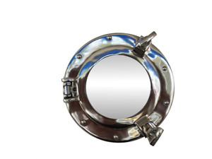 Chrome Decorative Ship Porthole Mirror 8" Chrome Decorative Ship Porthole Mirror 8"