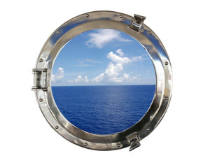 Chrome Decorative Ship Porthole Window 24" Chrome Decorative Ship Porthole Window 24"