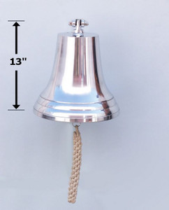 Chrome Hanging Ship's Bell 18" Chrome Hanging Ship's Bell 18"