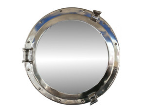 Chrome Decorative Ship Porthole Mirror 20" Chrome Decorative Ship Porthole Mirror 20"