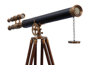 Floor Standing Antique Brass With Leather Griffith Astro Telescope 64" Floor Standing Antique Brass With Leather Griffith Astro Telescope 64"