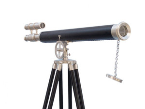 Floor Standing Brushed Nickel With Leather Griffith Astro Telescope 65" Floor Standing Brushed Nickel With Leather Griffith Astro Telescope 65"