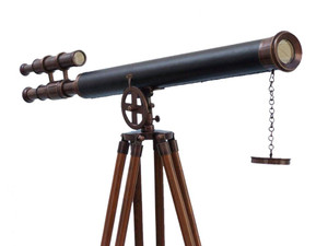 Floor Standing Bronzed With Leather Griffith Astro Telescope 65" Floor Standing Bronzed With Leather Griffith Astro Telescope 65"