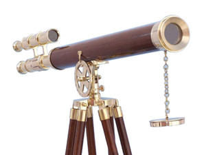 Floor Standing Solid Brass - Wood Griffith Astro Telescope 64" Floor Standing Solid Brass - Wood Griffith Astro Telescope 64"
