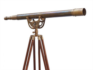 Floor Standing Antique Brass Anchormaster Telescope 65" Floor Standing Antique Brass Anchormaster Telescope 65"