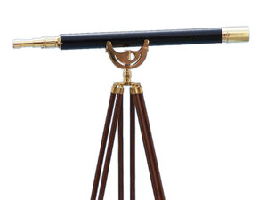 Floor Standing Brass/Leather Anchormaster Telescope 65" Floor Standing Brass/Leather Anchormaster Telescope 65"