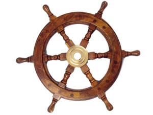 Deluxe Class Wood and Brass Decorative Ship Wheel 12" Deluxe Class Wood and Brass Decorative Ship Wheel 12"
