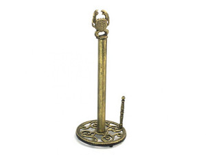 Antique Gold Cast Iron Crab Paper Towel Holder 16" Antique Gold Cast Iron Crab Paper Towel Holder 16"