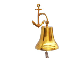 Brass Hanging Anchor Bell 21" Brass Hanging Anchor Bell 21"
