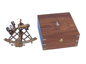 Admiral's Antique Brass Sextant 12" with Rosewood Box Admiral's Antique Brass Sextant 12" with Rosewood Box