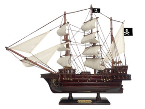 Wooden Captain Hook's Jolly Roger from Peter Pan White Sails Pirate Ship Model 15" Wooden Captain Hook's Jolly Roger from Peter Pan White Sails Pirate Ship Model 15"