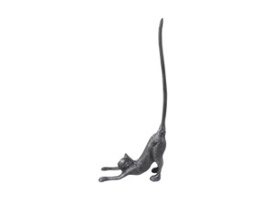 Rustic Silver Cast Iron Yoga Cat Bathroom Extra Toilet Paper Stand 19" Rustic Silver Cast Iron Yoga Cat Bathroom Extra Toilet Paper Stand 19"
