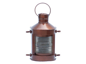 Antique Copper Masthead Oil Lamp 12"