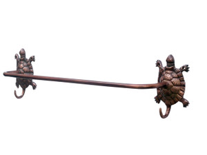 Antique Copper Turtle Bath Towel Holder 28"