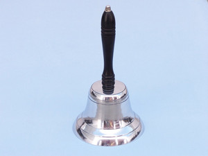 Chrome Hand Bell with Black Handle 11" Chrome Hand Bell with Black Handle 11"