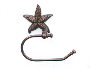 Antique Copper Starfish Hand Towel Holder 10" Antique Copper Starfish Hand Towel Holder 10"