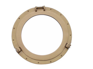 Deluxe Class Antique Brass Porthole Window 24" Deluxe Class Antique Brass Porthole Window 24"