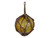 Amber Japanese Glass Ball Fishing Float With Brown Netting Decoration 6"