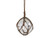 Clear Japanese Glass Ball Fishing Float With Brown Netting Decoration 6"