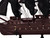 Wooden Black Pearl with Black Sails Model Pirate Ship 12"