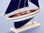 Wooden Blue Pacific Sailer with Blue Sails Model Sailboat Decoration 17"