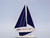 Wooden Blue Pacific Sailer with Blue Sails Model Sailboat Decoration 17"