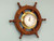 Deluxe Class Wood And Brass Ship Wheel Clock 12"