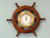 Deluxe Class Wood And Brass Ship Wheel Clock 12"