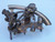 Antique Brass Sextant 7" with Rosewood Box