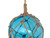 Light Blue Japanese Glass Ball Fishing Float With Brown Netting Decoration 12"