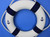 Classic White Decorative Anchor Lifering with Blue Bands 20"
