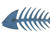 Wooden Rustic Dark Blue Fishbone Wall Mounted Decoration 25"