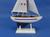 Wooden Blue Sailboat Christmas Tree Ornament 9"